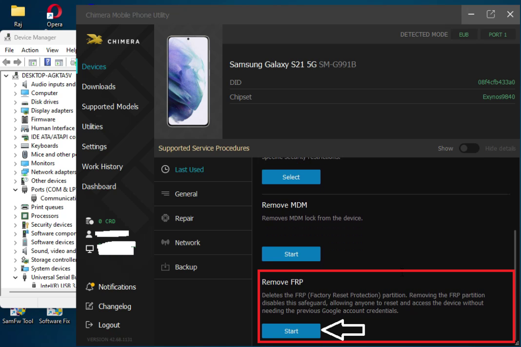 FRP Samsung S21 5G G991b by Chimera Tool | Test point -Gsmbos.com