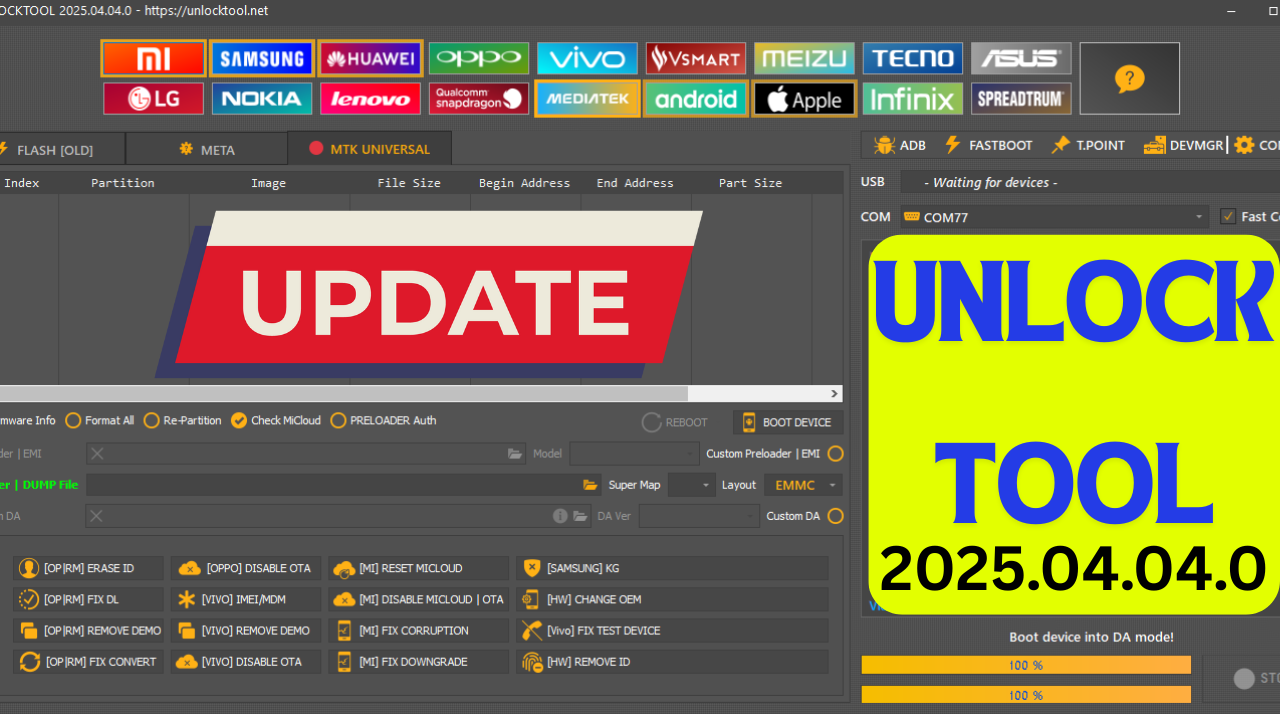 UnlockTool - Flash Unlock Bootloader Xiaomi - Samsung Update 2025